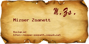Mizser Zsanett névjegykártya
